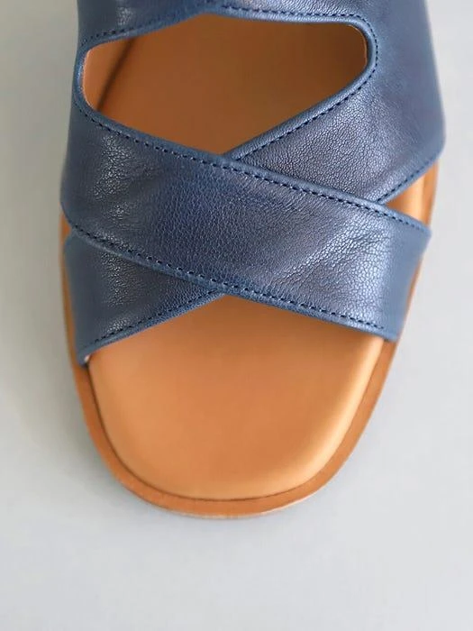 商品HEENN|Leather Crossover Sandals_Indigo,价格¥1731,第2张图片详细描述