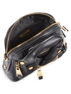 商品Moschino|Biker Leather Mini Crossbody Bag,价格¥4584,第3张图片详细描述