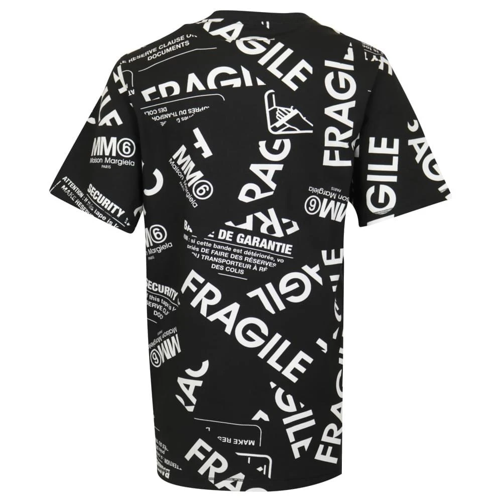 商品MAISON MARGIELA|Fragile Print Black T Shirt,价格¥294,第3张图片详细描述