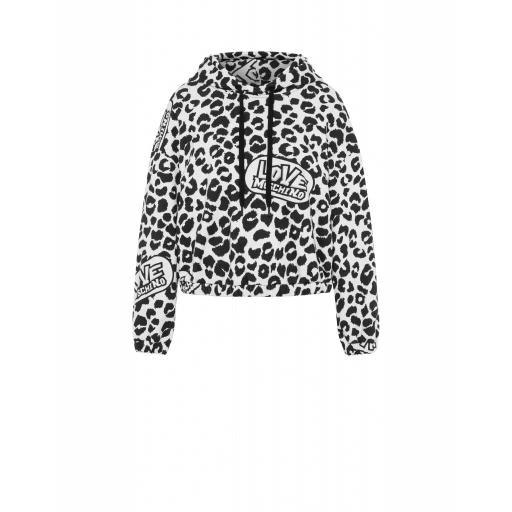 商品Love Moschino|Allover Leopard Short Sweatshirt,价格¥2407,第1张图片