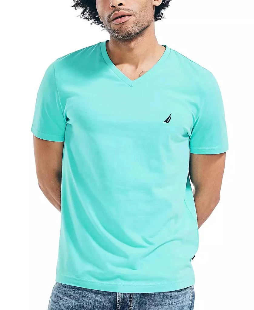 商品Nautica|Men's J-Class Logo Classic-Fit Cotton V-Neck T-Shirt,价格¥98,第1张图片