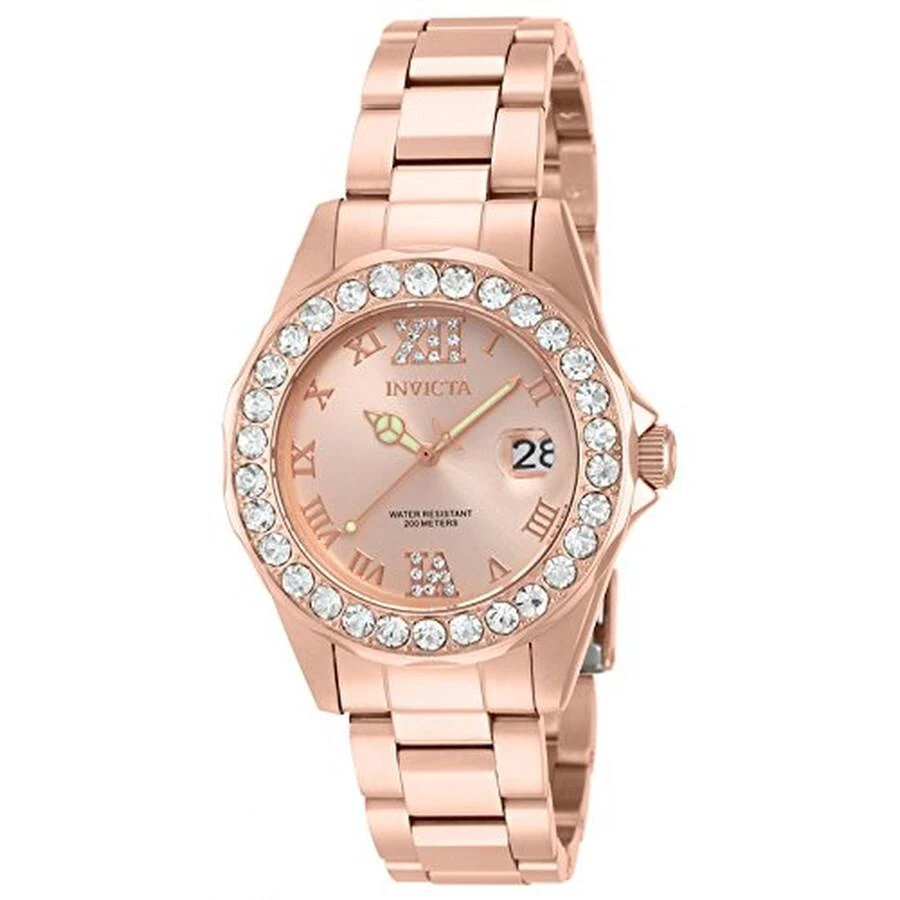 商品Invicta|Pro Diver Quartz 3 Hand Rose Dial Ladies Watch 15253,价格¥446,第1张图片
