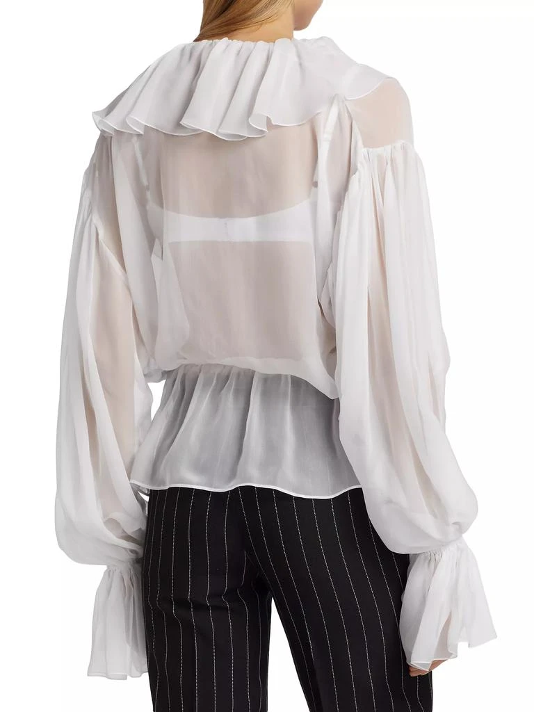 商品Dolce & Gabbana|Sheer Surplice Chiffon Silk Blouse,价格¥9648,第5张图片详细描述