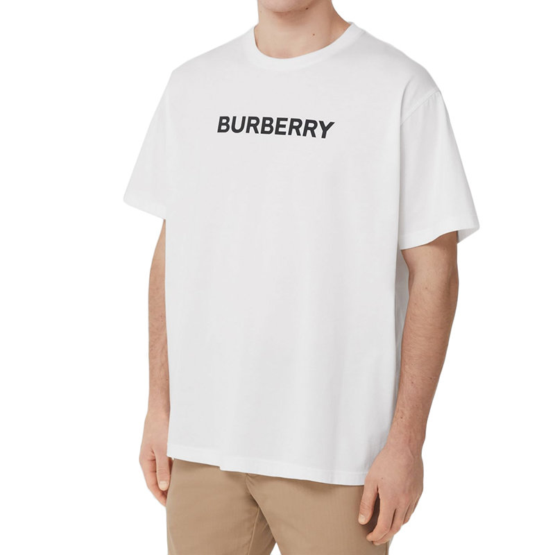 【预售3-7天】BURBERRY/博柏利 22年秋冬新款 男士白色纯棉宽松版型短袖T恤80553091商品第5张图片规格展示