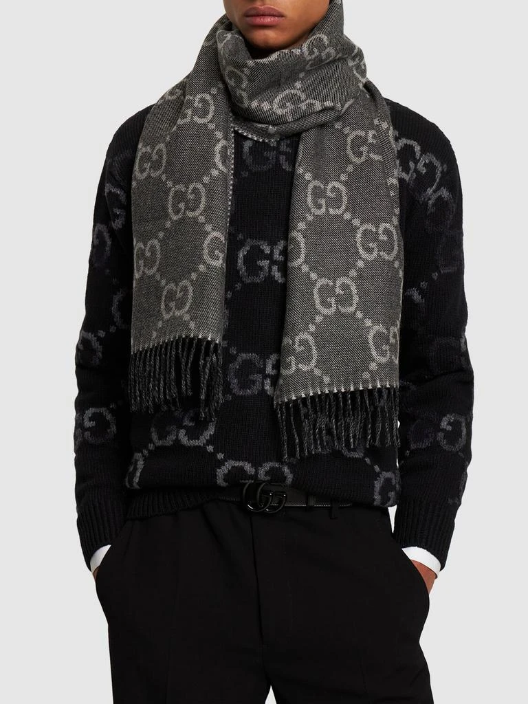 商品Gucci|Gg Jacquard Wool Knit Scarf,价格¥3747,第1张图片详细描述