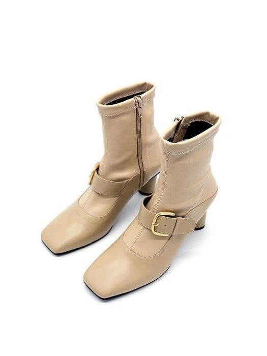 商品NONETHELESS|Mary-Jane Socks Boots_Beige,价格¥1737,第5张图片详细描述