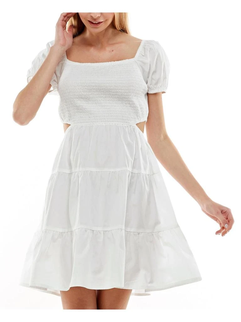 商品Planet Gold|Juniors Womens Cotton Cut-Out Fit & Flare Dress,价格¥106,第1张图片
