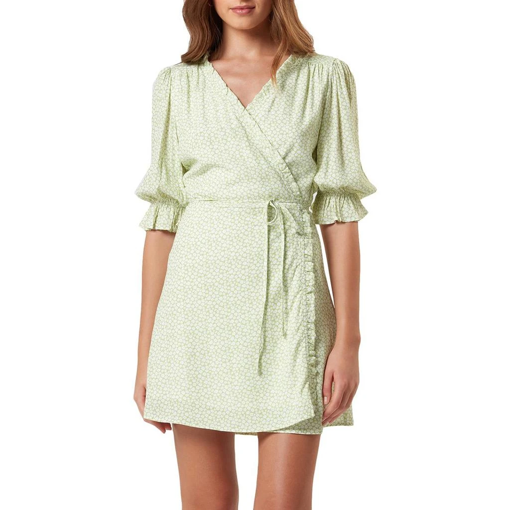 商品Charlie Holiday|Charlie Holiday Womens Charlotte Puff Sleeve Floral Wrap Dress,价格¥139,第1张图片