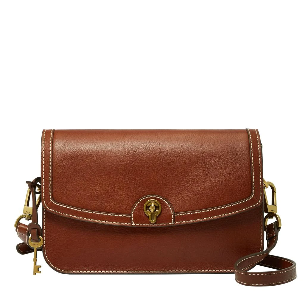 商品Fossil|Women's Ainsley LiteHide Leather Flap Crossbody,价格¥1026,第1张图片