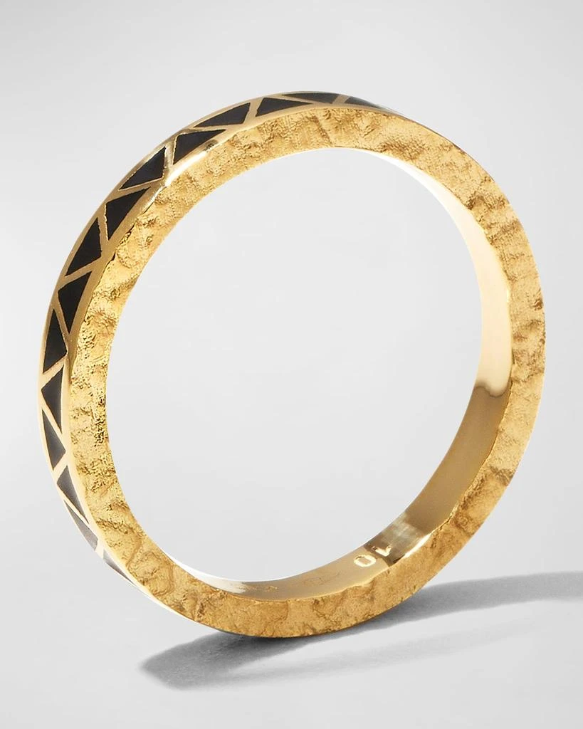 商品Marco Dal Maso|Men's Yellow Gold Manawa Black Enamel Thin Band Ring,价格¥13068,第4张图片详细描述
