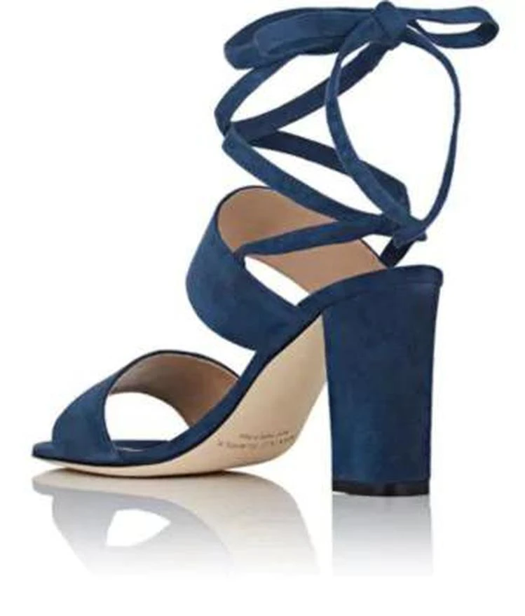 商品Manolo Blahnik|Khandala Suede Ankle-Tie Sandals,价格¥2794,第3张图片详细描述