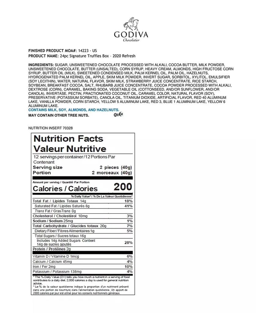 商品Godiva|Signature Truffles Gift Box, 24 Piece,价格¥559,第5张图片详细描述
