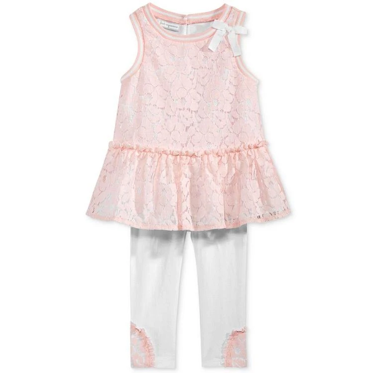 商品First Impressions|2-Pc. Lace Peplum Tunic & Leggings Set, Baby Girls (0-24 months), Created for Macy's,价格¥72,第1张图片