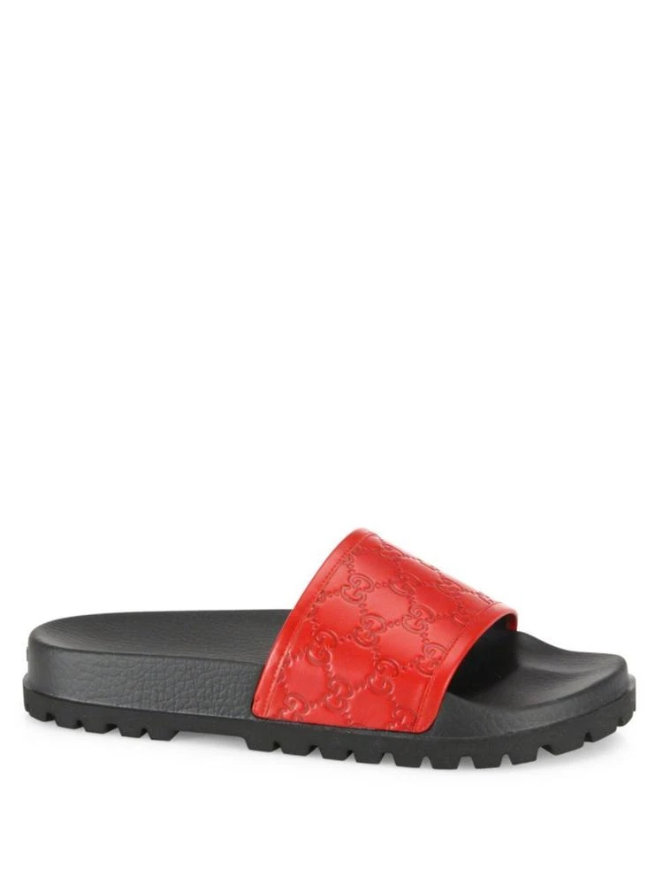 商品Gucci|Pursuit Treck Leather Slides,价格¥2775,第1张图片