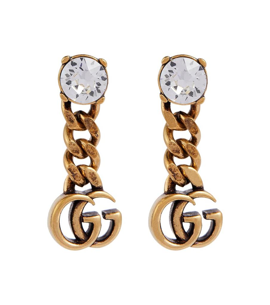 GG crystal-embellished drop earrings商品第1张图片规格展示