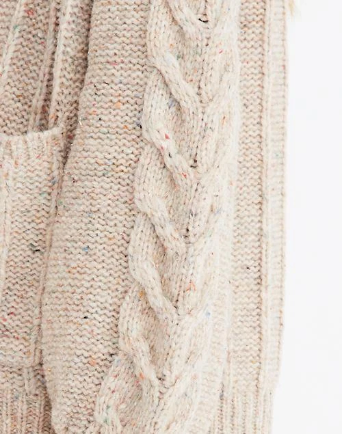 商品Madewell|Bubble-Sleeve Cableknit Cardigan Sweater,价格¥436,第4张图片详细描述