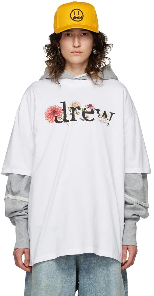 商品Drew House|SSENSE Exclusive White Floral Drew T-Shirt,价格¥435,第1张图片