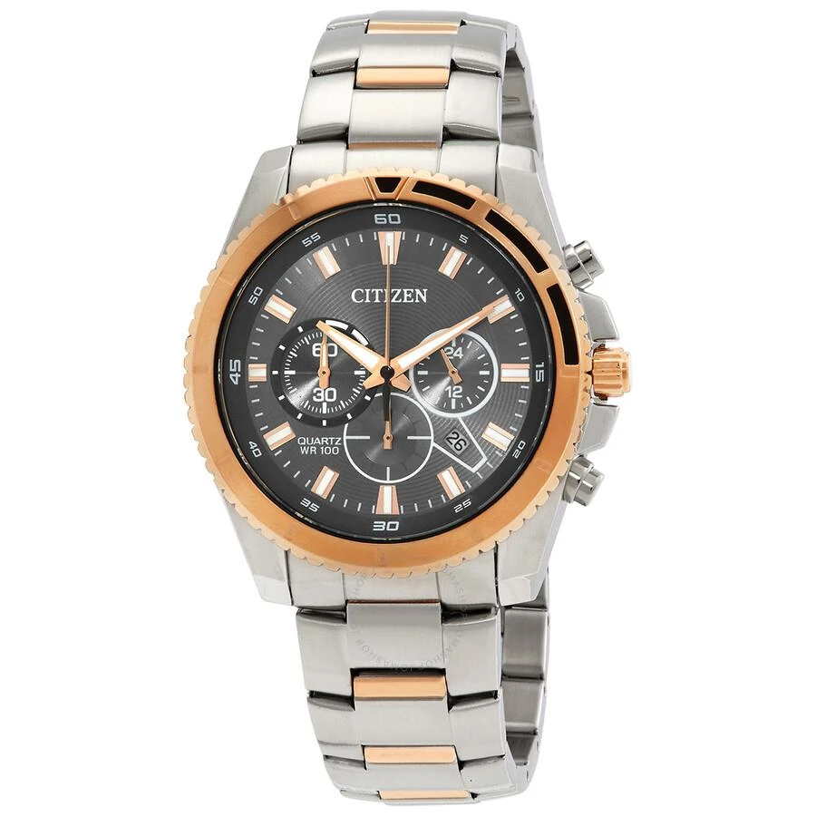 商品Citizen|Chronograph Quartz Grey Dial Two-Tone Men's Watch AN8204-59H,价格¥922,第1张图片