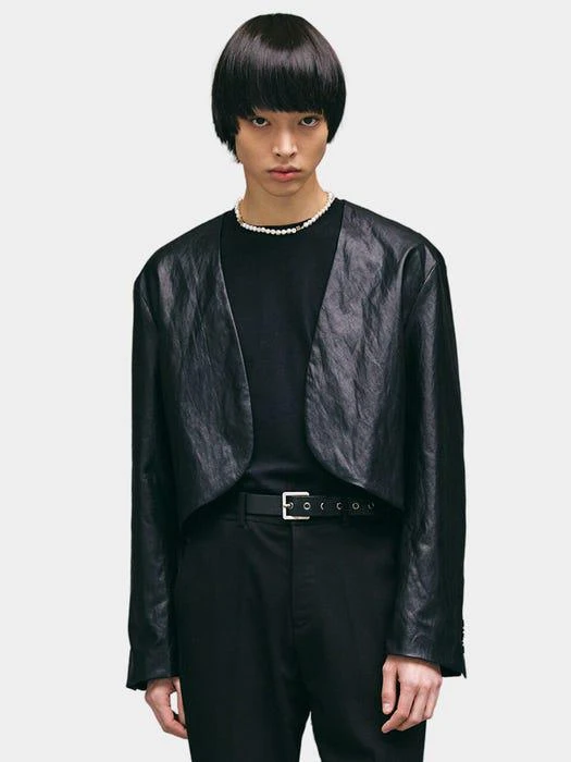 商品ADD|MARGO VEGAN LEATHER BOLERO JACKET BLACK,价格¥1366,第1张图片