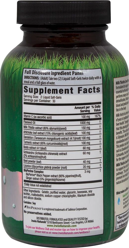 商品Irwin Naturals|Herbal Supplements: Milk Thistle Liver Detox*,价格¥142,第3张图片详细描述