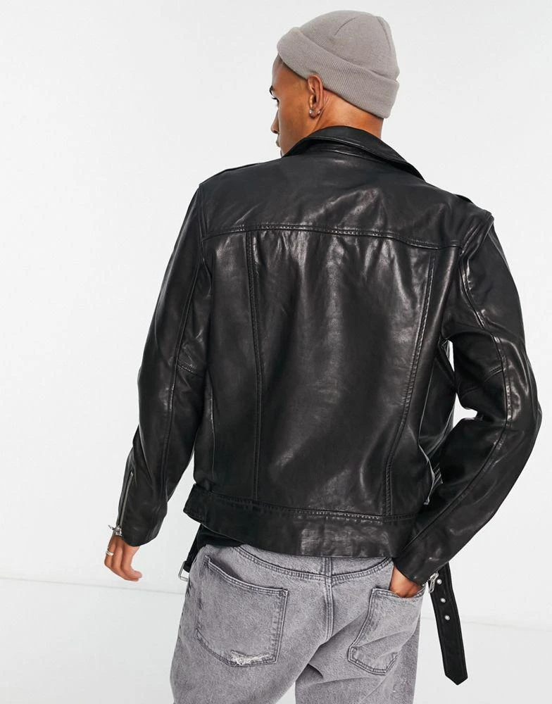 商品ALL SAINTS|AllSaints Wick leather biker jacket in black,价格¥3499,第2张图片详细描述
