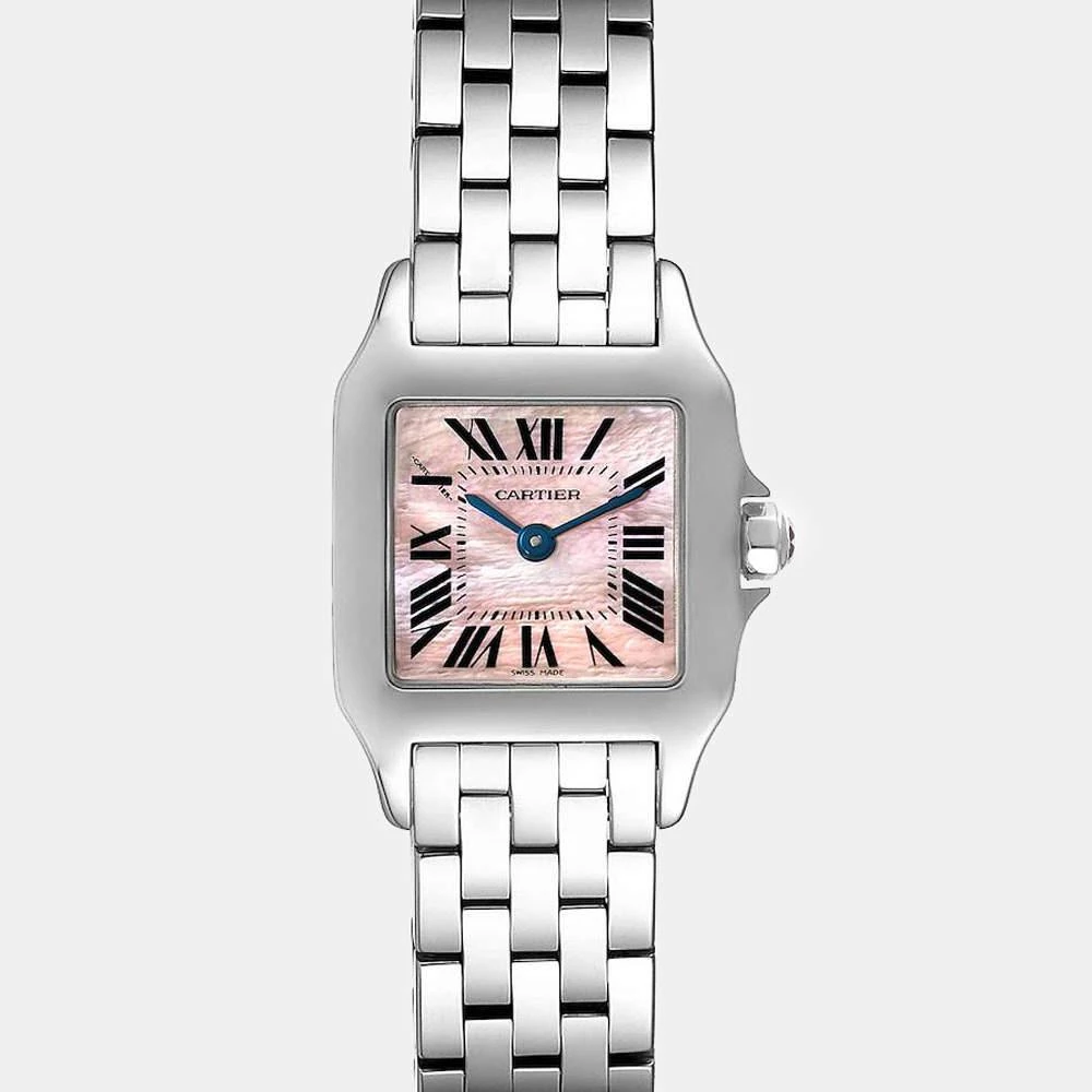 商品[二手商品] Cartier|Cartier Pink MOP Stainless Steel Santos Demoiselle W25075Z5 Women's Wristwatch 20 MM,价格¥26385,第3张图片详细描述