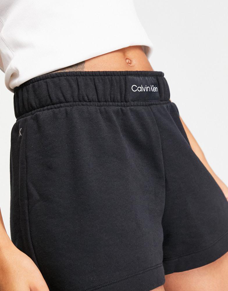 Calvin Klein logo front jersey shorts in black商品第3张图片规格展示