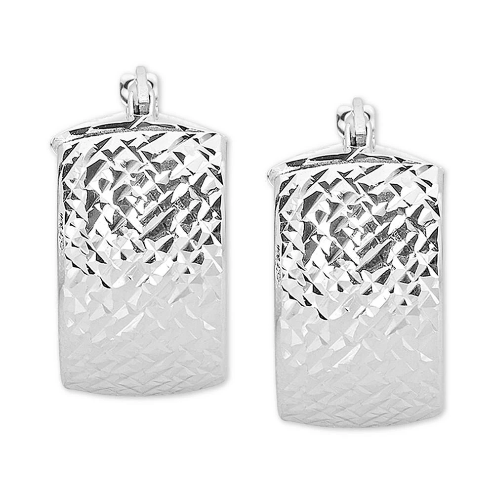 商品Italian Gold|Textured Hoop Earrings in 14k White Gold,价格¥5945,第1张图片