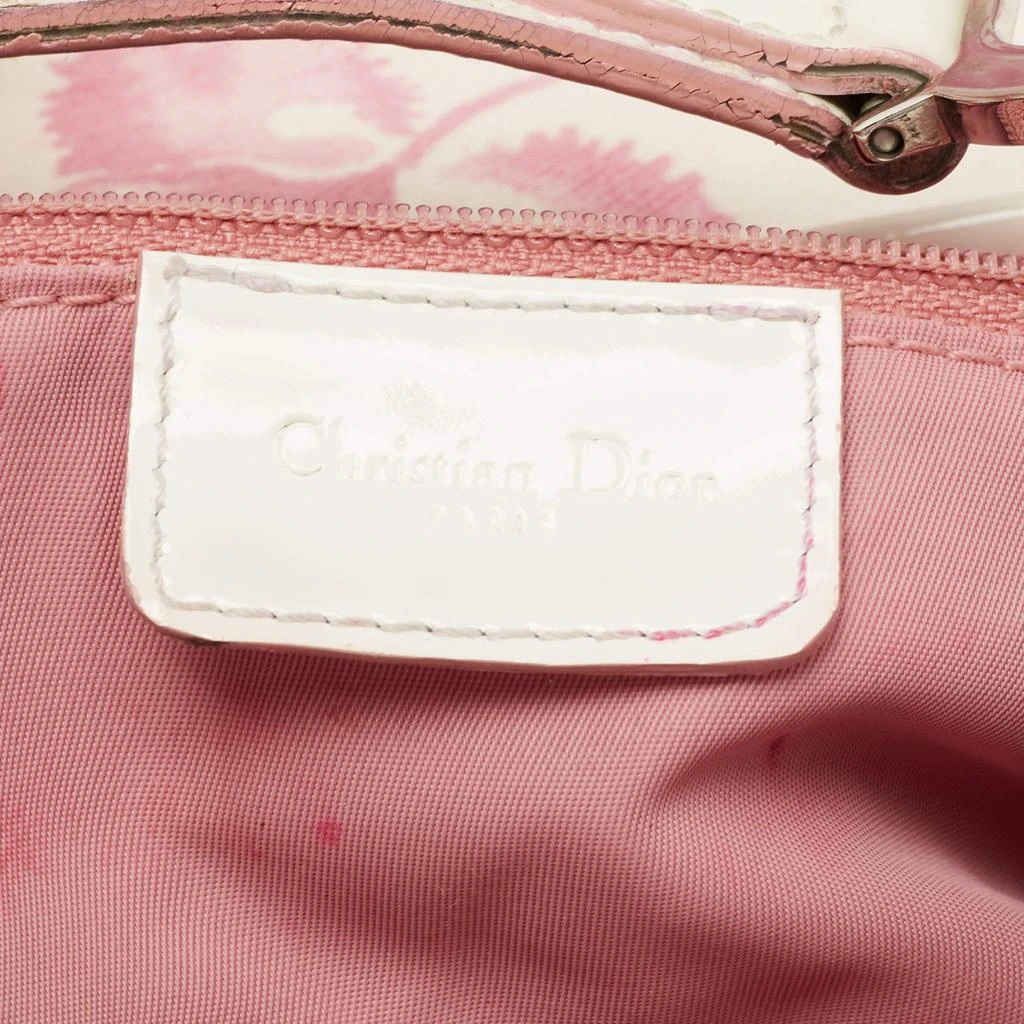 Dior Dark Pink/White Printed Canvas and Patent Leather Saddle Bag 商品