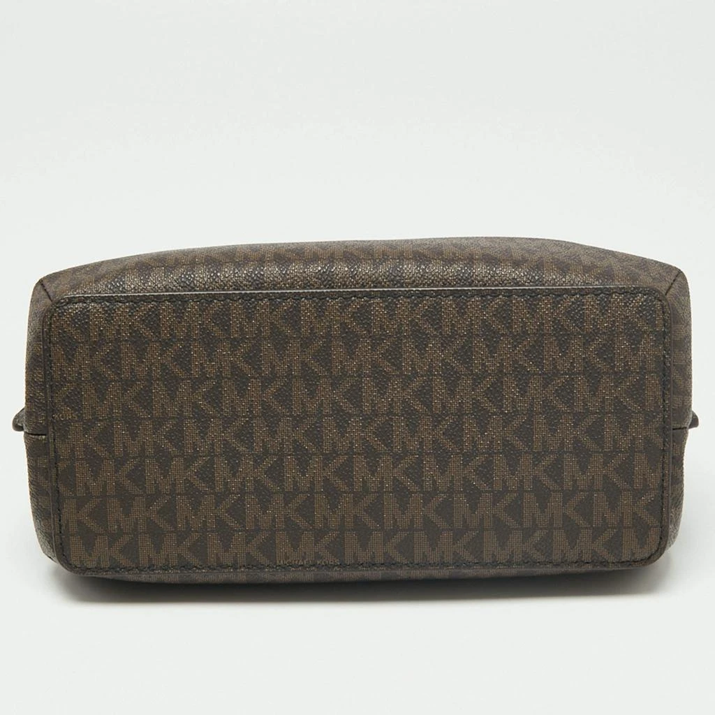 Michael Kors Brown Signature Coated Canvas Small Teagen Satchel 商品
