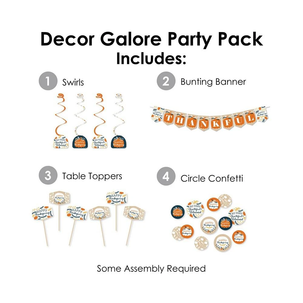 商品Big Dot of Happiness|Happy Thanksgiving - Fall Harvest Party Supplies Decoration Kit - Decor Galore Party Pack - 51 Pieces,价格¥247,第2张图片详细描述