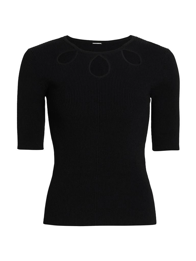 商品Tahari|Keyhole Rib-Knit Sweater,价格¥372,第1张图片