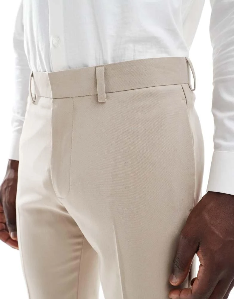 商品ASOS|ASOS DESIGN skinny suit trousers in stone,价格¥242,第3张图片详细描述