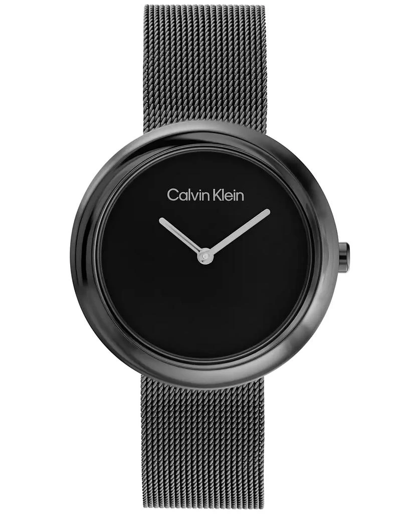 商品Calvin Klein|Black Stainless Steel Mesh Bracelet Watch 34mm,价格¥723,第1张图片