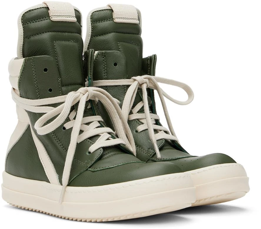商品Rick Owens|Kids Green & Off-White Geobasket Sneakers,价格¥2583,第4张图片详细描述