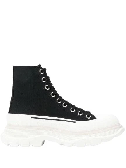 商品Alexander McQueen|Black And White Treadslick Boots,价格¥3314,第1张图片