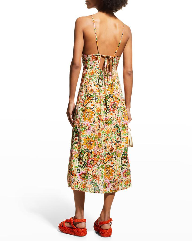 商品ba&sh|Baila Floral Button-Front A-Line Midi Dress,价格¥699,第6张图片详细描述