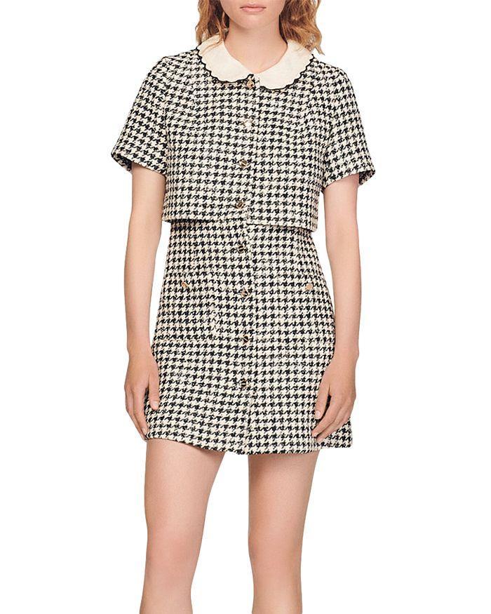 商品Sandro|Faustina Houndstooth Mini Dress,价格¥3474,第3张图片详细描述