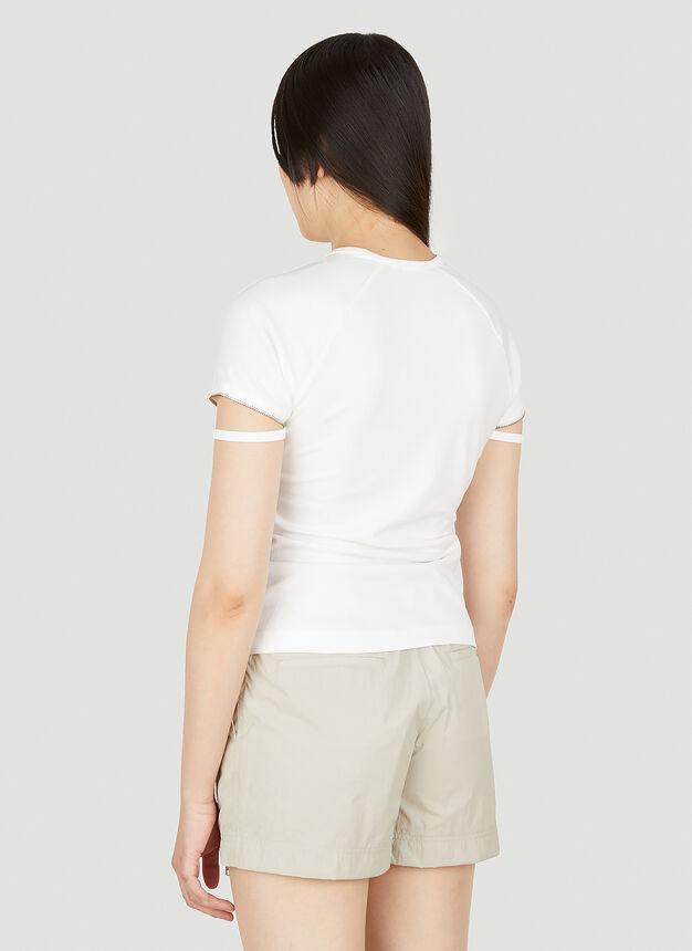 商品Helmut Lang|Zip Cuff Baby T-Shirt in White,价格¥417,第6张图片详细描述