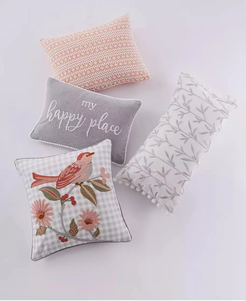 商品Levtex|Pippa Bird Gigham Embroidered Decorative Pillow, 18" x 18",价格¥672,第2张图片详细描述