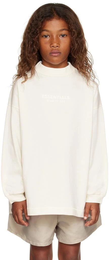 商品Essentials|Kids Off-White Bonded Long Sleeve T-Shirt,价格¥301,第1张图片