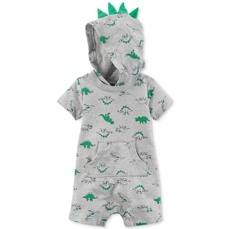 商品Carter's|Hooded Dinosaur Cotton Romper, Baby Boys (0-24 months),价格¥87,第1张图片