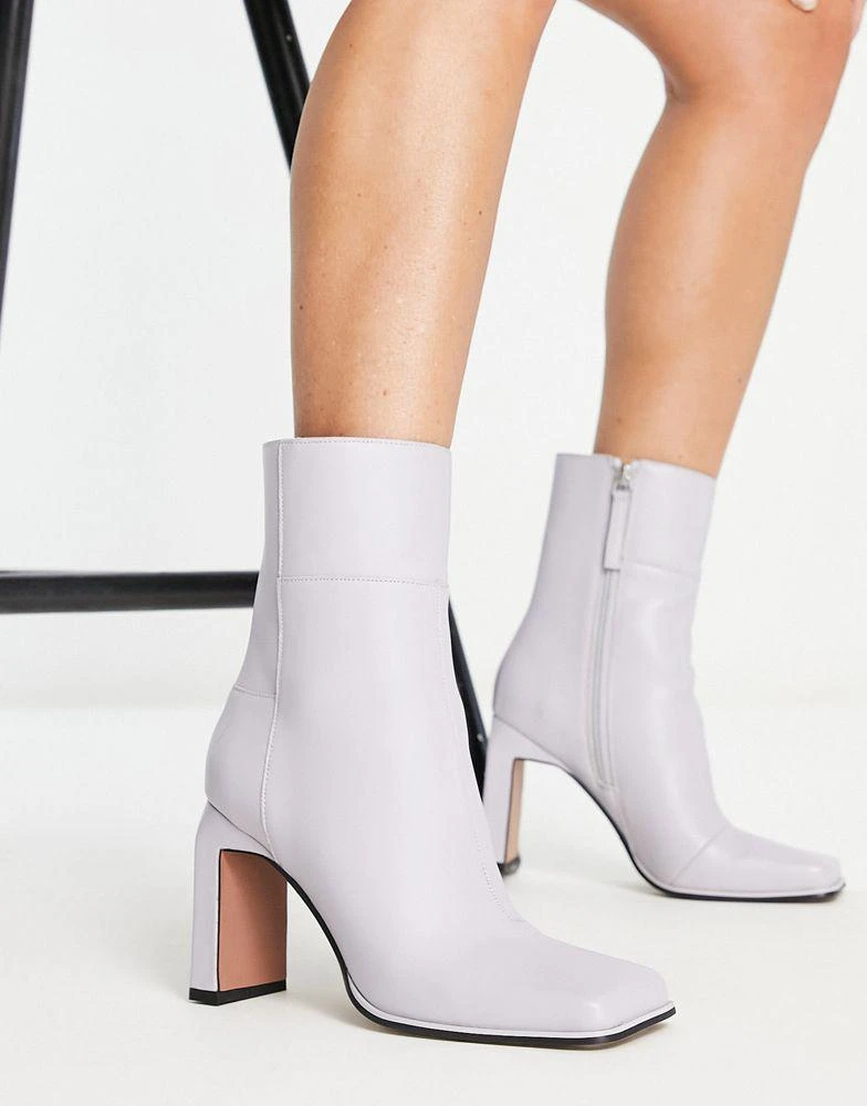 商品ASOS|ASOS DESIGN Envy leather high-heeled boots in lilac,价格¥261,第1张图片