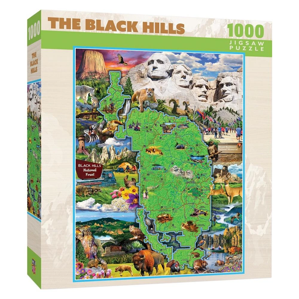 商品MasterPieces Puzzles|MasterPieces 1000 Piece Jigsaw Puzzle - Black Hills Map,价格¥186,第1张图片