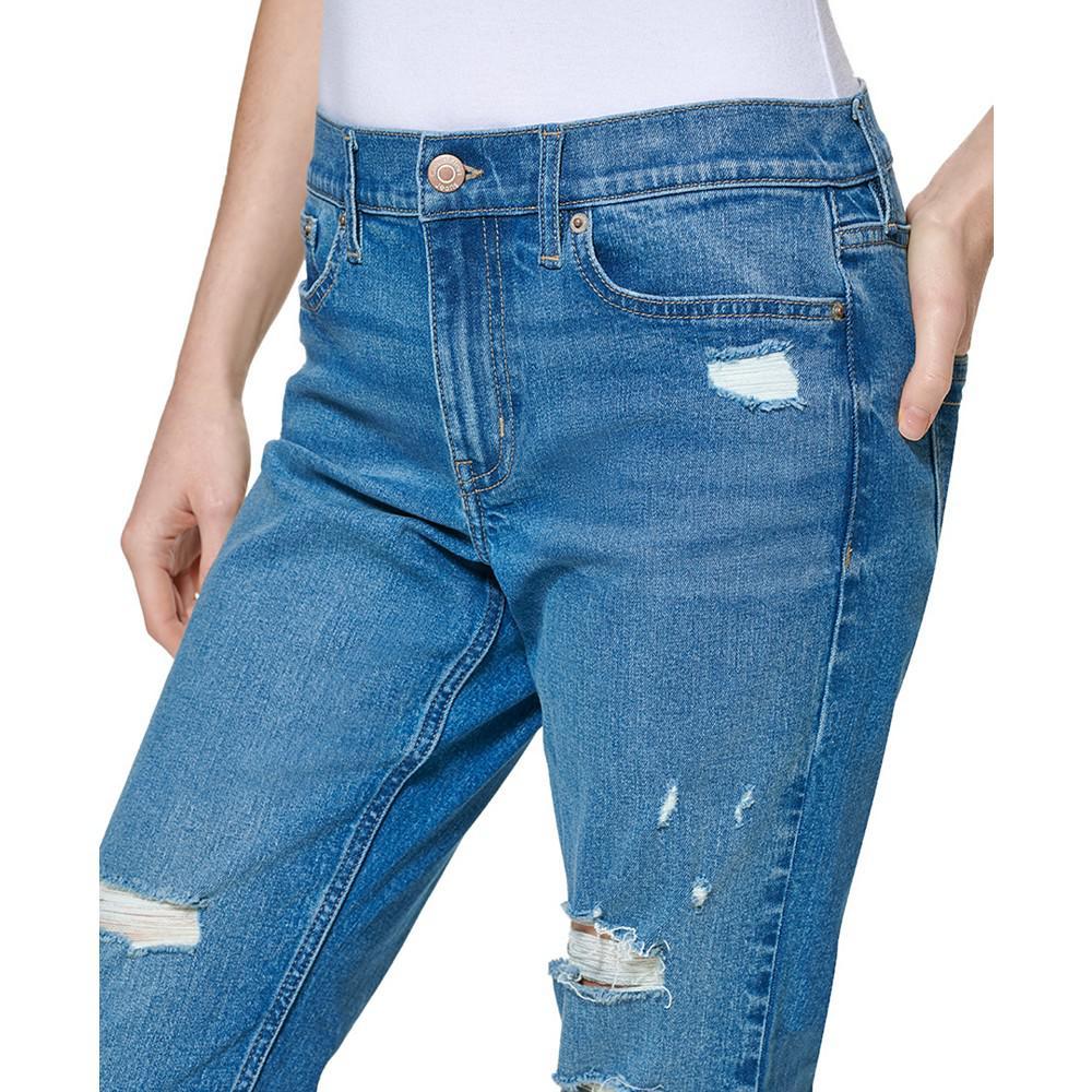 商品Calvin Klein|Petite High Rise Destructed Jeans,价格¥448,第5张图片详细描述