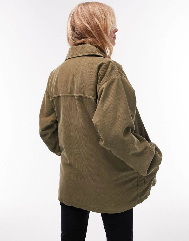 商品Topshop|Topshop cord zip through jacket in khaki,价格¥375,第2张图片详细描述