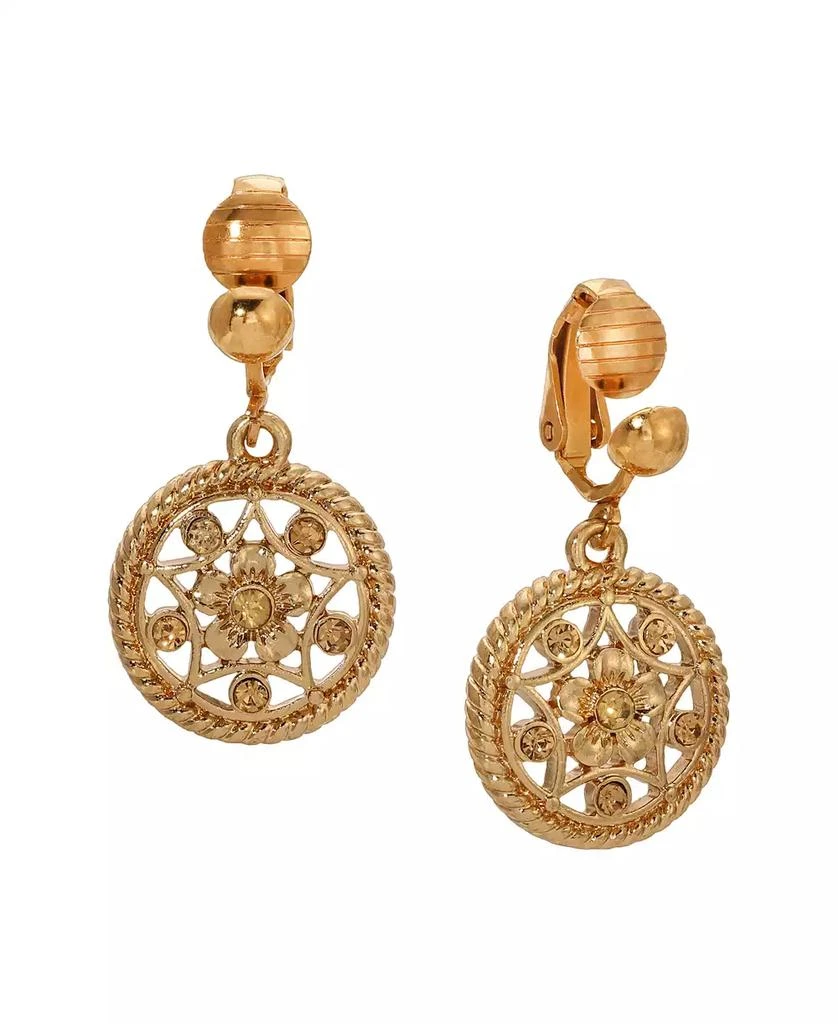 商品2028|Crystal Round Drop Clip Earrings,价格¥168,第1张图片