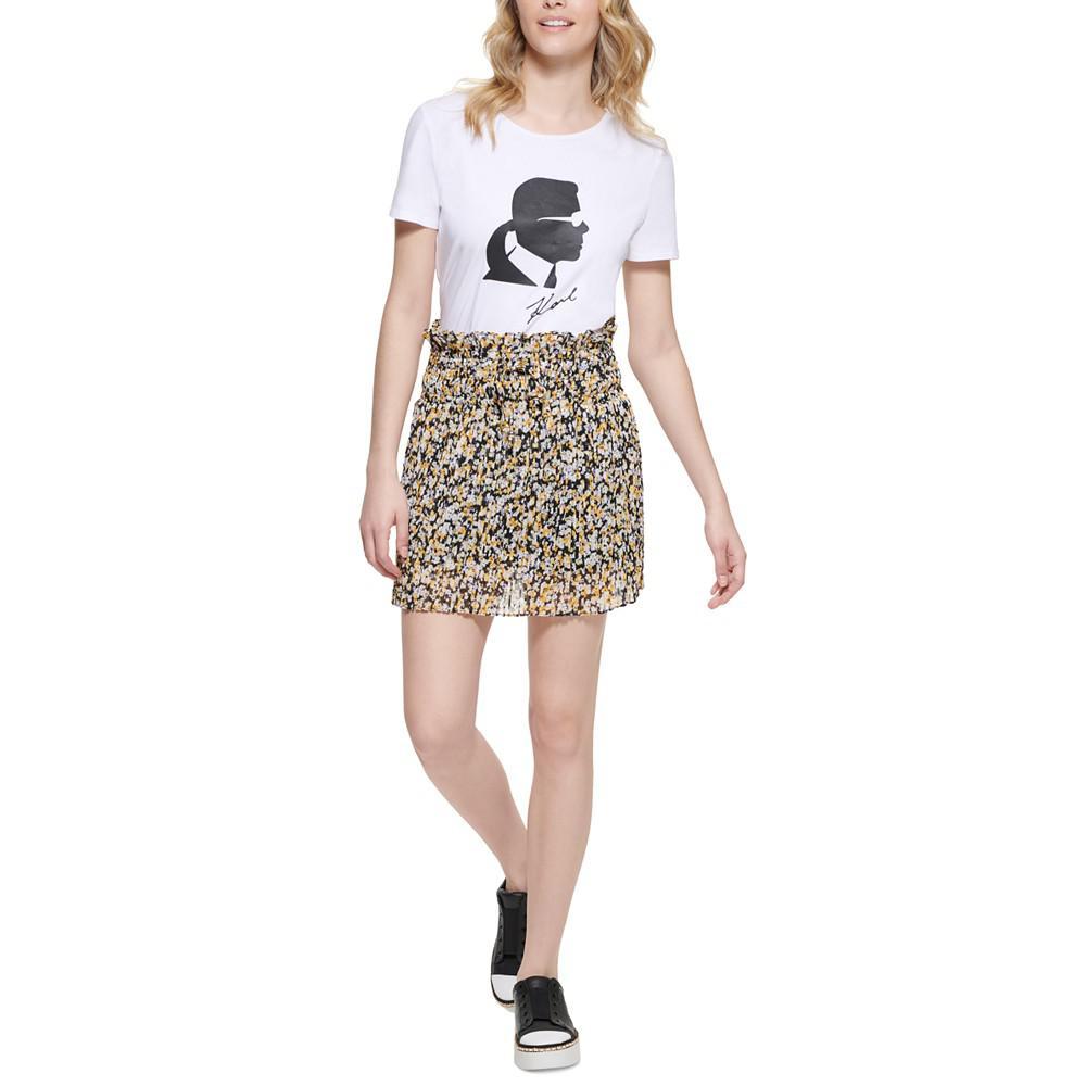 商品Karl Lagerfeld Paris|Women's Printed Pleated Mini Skirt,价格¥148,第6张图片详细描述