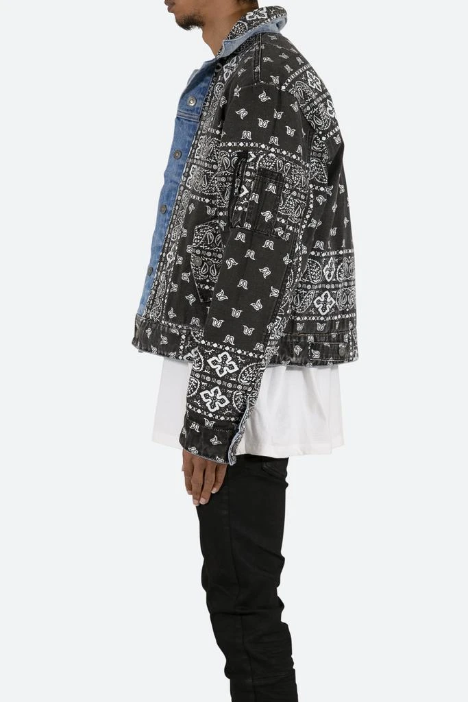 商品MNML|Reversible Paisley Trucker Jacket - Blue/Black,价格¥299,第4张图片详细描述