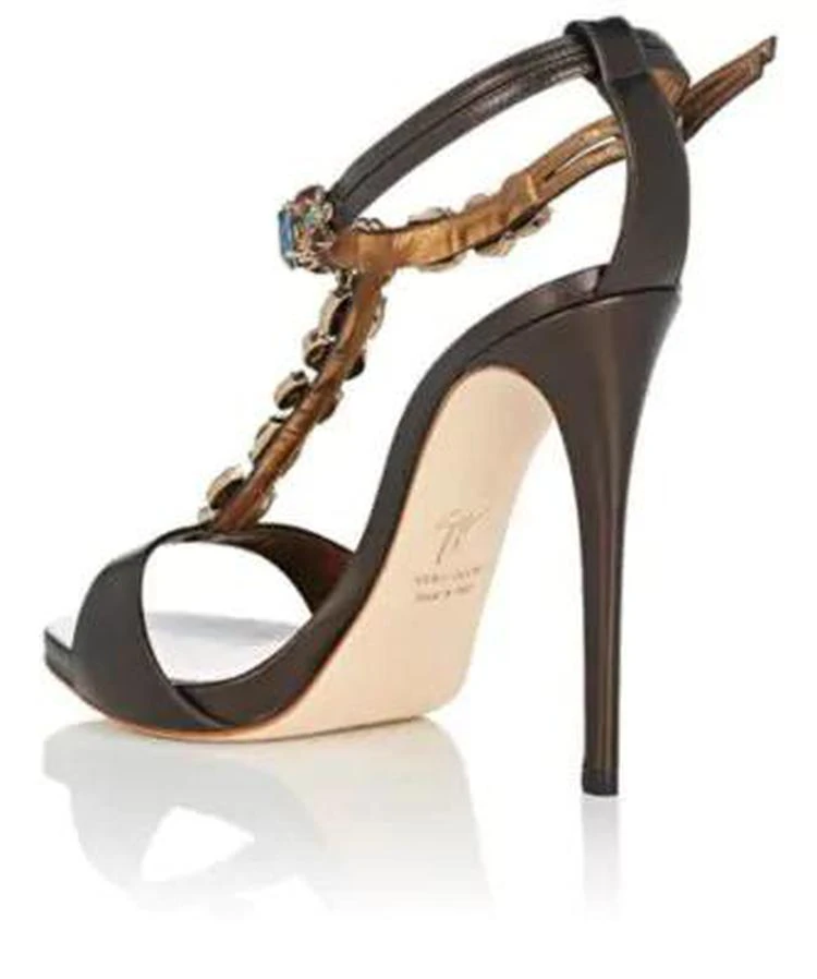 商品Giuseppe Zanotti|Jeweled Leather T-Strap Sandals,价格¥4531,第3张图片详细描述